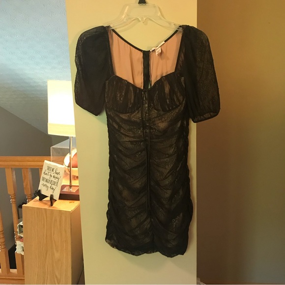 Victoria’s Secret Black Ruched Lingerie Look Lace Dress - Picture 8 of 9